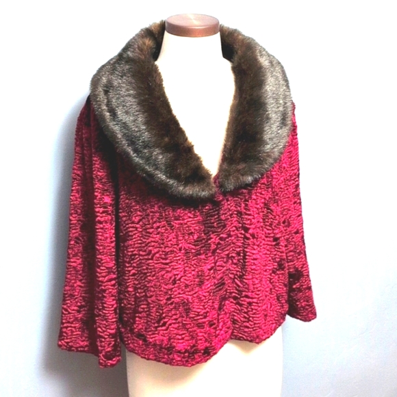 Vintage Terry Lewis Classic Luxuries faux fur cropped swing jacket. Large - Picture 3 of 12